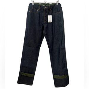 A.P.C. x Sacai Edition Indigo & Green Haru Jeans - Khaki. Size: M. NWT